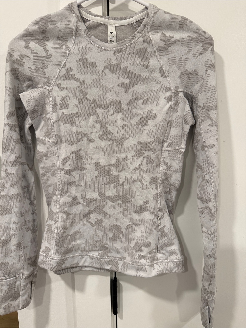 lululemon athletica Light Gray Camo Long-Sleeve Top